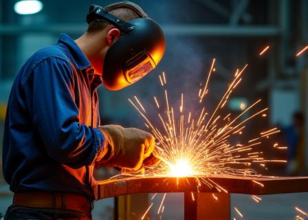 Soudage de métal sur un chantier